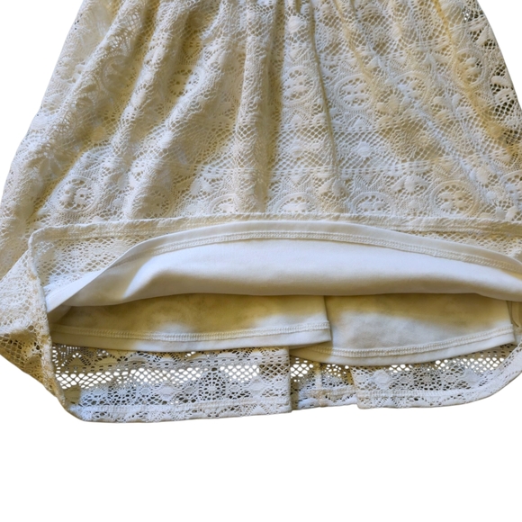 Love Reign Sleeveless Lace Lined Mini Dress Boho White Shabby Chic Women Small - Picture 5 of 11